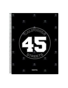 Caderno Safta California Preto A4 120 Folhas