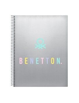 Caderno Benetton Silver Prateado A4 120 Folhas