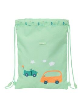 Bolsa Mochila con Cuerdas Safta Coches Verde 26 x 34 x 1 cm