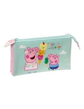 Portatodo Doble Peppa Pig Ice cream Rosa Menta 22 x 12 x 3 cm