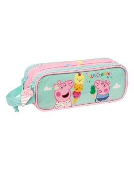 Portatodo Doble Peppa Pig Ice cream Rosa Menta 21 x 8 x 6 cm