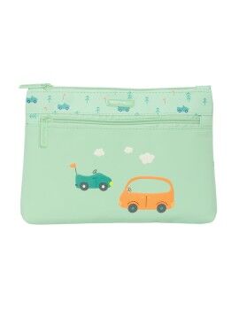 Bolsa Escolar Safta Coches Carros Verde 23 x 16 x 3 cm