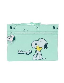 Bolsa Escolar Snoopy Groovy Verde 23 x 16 x 3 cm