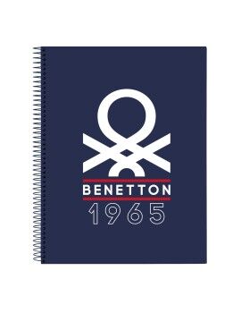 Libreta Benetton Varsity Gris Azul marino A4 120 Hojas