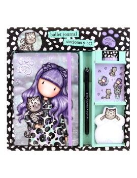 Set de Papelaria Gorjuss Smitten kitten Roxo Preto Branco