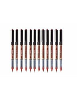 Esferográfica de tinta líquida Uni-Ball Rollerball Eye Broad UB-150 Vermelho 1 mm (12 Peças)