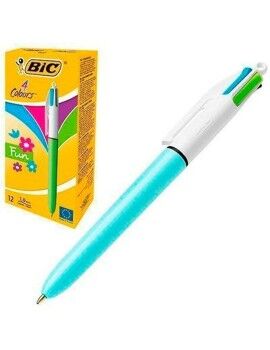 Set de Bolígrafos Bic Fun Azul Blanco (12 Piezas)