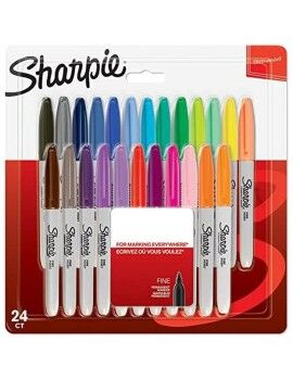 Conjunto de Canetas de Feltro Sharpie 24 Peças Permanente Multicolor 0,9 mm