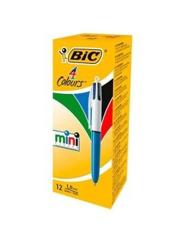 Esferográfica de tinta líquida Bic Mini 4Colours Azul Branco 0,32 mm (12 Peças)