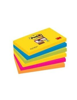 Notas Adesivas Post-it  SUPER STICKY 7,6 X 12,7 cm Multicolor (76 x 127 mm) (6 Unidades)