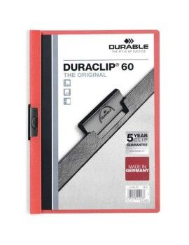 Carpeta Portafolios Durable Duraclip 60 Rojo Transparente A4 25 Piezas