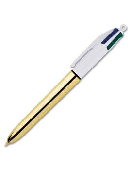 Caneta Bic Branco Dourado (12 Peças)