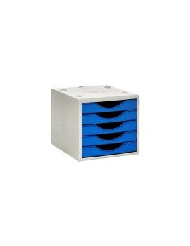 Archivador Modular Archivo 2000 ArchivoTec Serie 4000 Azul 5 cajones Din A4 Gris 34 x 27 x 26 cm