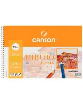 Almofada de desenho Canson Basik Liso Microperfurado 150 g 20 Folhas 10 Unidades Espiral (32,5 x...