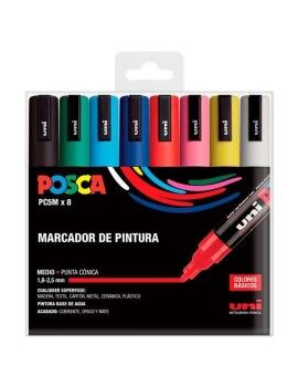 Conjunto de Canetas de Feltro Uni-Ball POSCA Basic PC-5M Multicolor 8 Peças (8 Unidades)