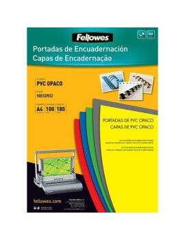 Cubierta Fellowes 100 Unidades Encuadernación Negro A4 PVC