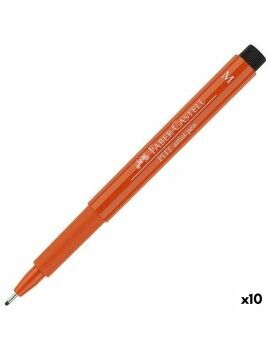 Rotuladores Faber-Castell Pitt Artist Fineliner M Laranja escuro (10 Unidades)