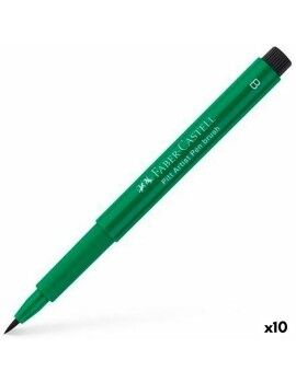 Rotuladores Faber-Castell Pitt Artist Verde-escuro (10 Unidades)