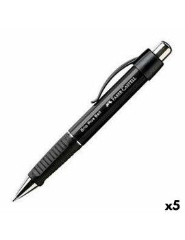 Caneta Faber-Castell Grip Plus Ball M Preto 5 Unidades