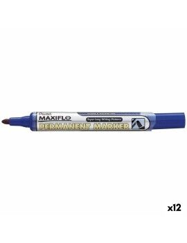 Rotulador permanente Pentel Maxiflo NLF50 Azul 12 Piezas (12 Unidades)