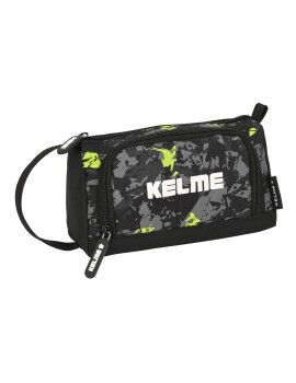 Estojo Escolar com Acessórios Kelme Jungle Preto Cinzento Lima 20 x 11 x 8.5 cm (32 Peças)