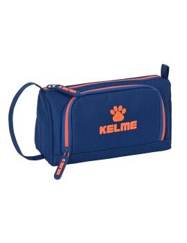 Estojo Escolar com Acessórios Kelme Navy blue Laranja Azul Marinho 20 x 11 x 8.5 cm (32 Peças)