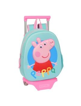 Mochila Escolar com Rodas Peppa Pig Turquesa (27 x 32 x 10 cm)