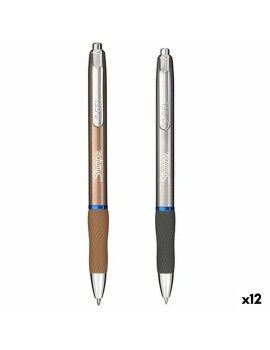 Caneta Sharpie SGEL Metallic Azul Prateado Cobre 0,7 mm (12 Unidades)