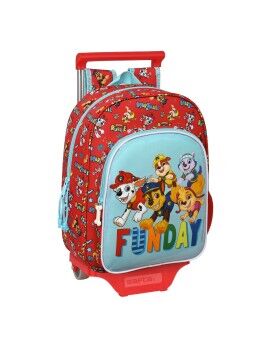 Mochila Escolar com Rodas The Paw Patrol Funday Azul Vermelho 26 x 34 x 11 cm