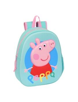 Mochila Escolar Peppa Pig Turquesa