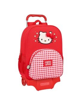 Mochila Escolar com Rodas Hello Kitty Spring Vermelho (33 x 42 x 14 cm)