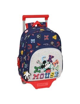 Mochila Escolar com Rodas Mickey Mouse Clubhouse Only one Azul Marinho (28 x 34 x 10 cm)