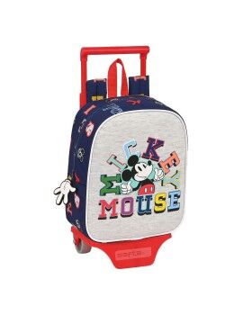 Mochila Escolar com Rodas Mickey Mouse Clubhouse Only one Azul Marinho 22 x 27 x 10 cm