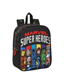 Mochila Infantil The Avengers Super heroes Negro (22 x 27 x 10 cm)