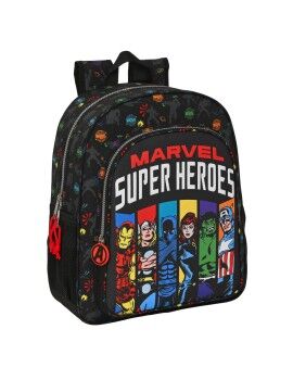 Mochila Escolar The Avengers Super heroes Negro (32 x 38 x 12 cm)