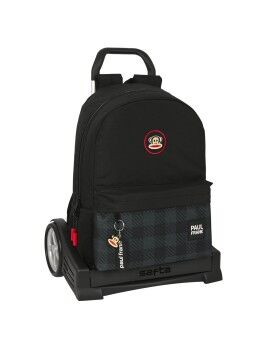 Mochila Escolar com Rodas Paul Frank Campers Preto (30 x 46 x 14 cm)