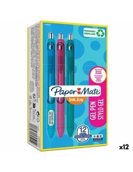 Esferográfica de gel Paper Mate Inkjoy TK12 Turquesa Fúcsia 0,7 mm (12 Unidades)