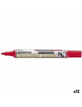 Rotulador permanente Pentel NLF50 Rojo 12 Piezas (12 Unidades)