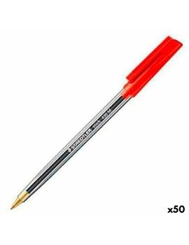 Caneta Staedtler Stick 430 Vermelho (50 Unidades)