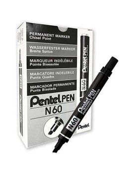 Rotulador permanente Pentel N60 Preto 12 Peças