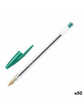 Caneta Bic Cristal Original Verde 0,32 mm (50 Unidades)