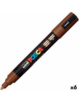 Rotuladores POSCA PC-5M Castanho (6 Unidades)