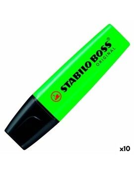 Marcador Fluorescente Stabilo Boss Verde Preto/Verde 10 Peças (10 Unidades) (1 Unidade)