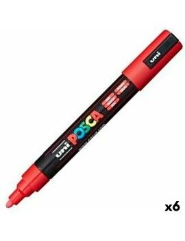 Rotuladores POSCA PC-5M Rojo (6 Unidades)