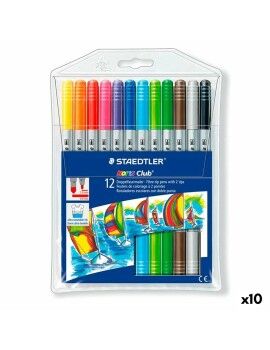 Conjunto de Canetas de Feltro Staedtler Noris Club Ponta dupla Multicolor (10 Unidades)