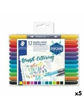 Conjunto de Canetas de Feltro Staedtler Lettering Ponta dupla (5 Unidades)