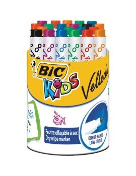 Conjunto de Canetas de Feltro Bic Kids Mini Velleda 24 Peças Ardósia branca Multicolor