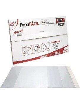 Forro Adhesivo para Libros Grafoplas Ajustable Solapa Transparente PVC 25 Piezas 28 x 53 cm