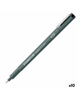 Rotuladores Staedtler Pigment Line Preto (10 Unidades)