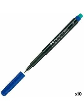 Rotulador permanente Faber-Castell Multimark 1523 M Azul (10 Unidades)